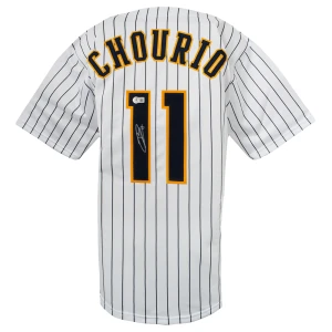 Jackson Chourio Signed White Custom Baseball Jersey - (Beckett)