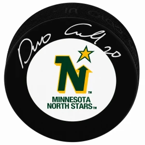 Dino Ciccarelli Signed Minnesota North Stars Logo Hockey Puck