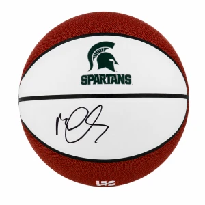 Mateen Cleaves Signed Michigan State Spartans Logo Brands White Logo Basketball