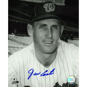 Jim Coates Signed Washington Senators B&W Closeup Pose 8x10 Photo