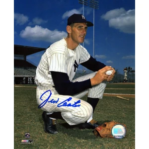 Jim Coates Signed New York Yankees Kneeling Pose 8x10 Photo - (In Blue)