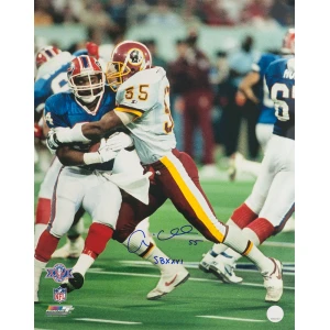 Andre Collins Signed Washington vs Bills Super Bowl XXVI Action 16x20 Photo w/SB XXVI