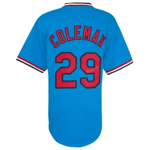 Vince Coleman Signed Blue T/B Custom Baseball Jersey