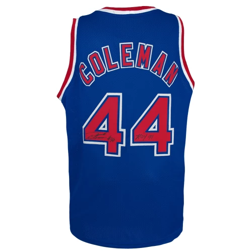 Derrick Coleman Signed Blue Custom Basketball Jersey w/ROY'91