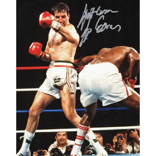 Gerry Cooney Signed Boxing Action 8x10 Photo w/Gentleman