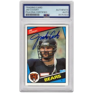 Jim Covert Signed Chicago Bears 1984 Topps Rookie Football Card #222 - (PSA Encapsulated)