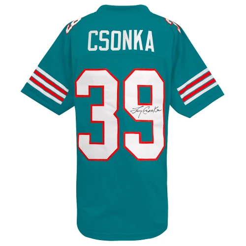 Larry Csonka Signed Teal Custom Football Jersey