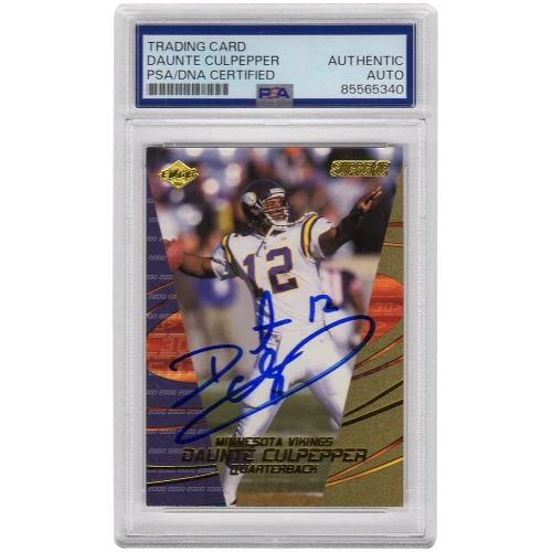 Daunte Culpepper Signed Vikings Football Trading Card (various) - (PSA Encapsulated)