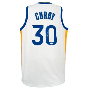 Stephen Curry Signed White Custom Basketball Jersey - (JSA)