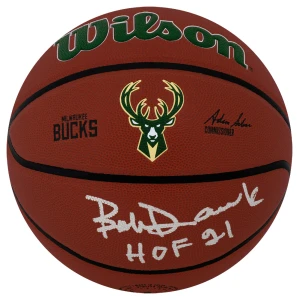 Bob Dandridge Signed Milwaukee Bucks Logo Wilson Alliance NBA Basketball w/HOF'21