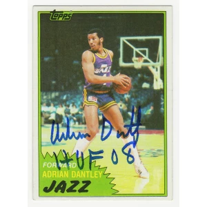 Adrian Dantley Signed Utah Jazz 1981-82 Topps Basketball Card #40 w/HOF'08
