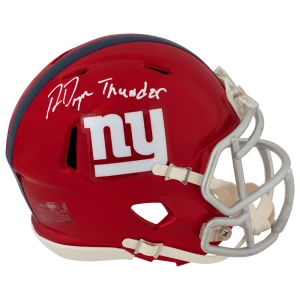 Ron Dayne Signed New York Giants FLASH Riddell Speed Mini Helmet w/Thunder