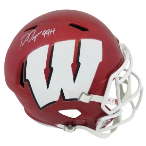 Ron Dayne Signed Wisconsin Badgers FLASH Riddell Full Size Speed Replica Helmet w/99H