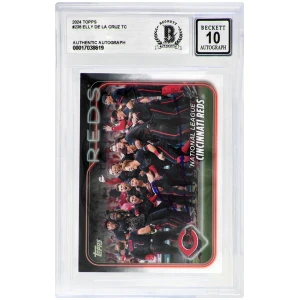 Elly De La Cruz Signed Cincinnati Reds 2024 Topps Rookie Baseball Card #238 - (Beckett / Auto Grade 10)