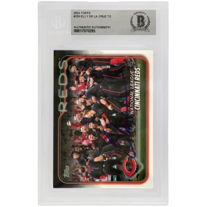 Elly De La Cruz Signed Cincinnati Reds 2024 Topps Rookie Baseball Card #238   (Beckett Encapsulated)