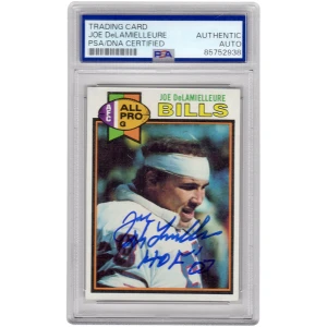 Joe DeLamielleure Signed Buffalo Bills 1979 Topps Football Card #190 w/HOF'03 - (PSA Encapsulated)