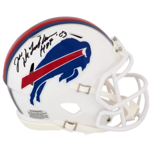 Joe DeLamielleure Signed Buffalo Bills White Riddell Speed Mini Helmet w/HOF'03