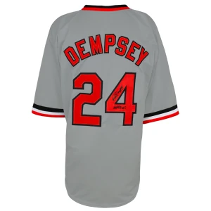 Rick Dempsey Signed Grey Throwback Custom Baseball Jersey w/MVP 83 WS