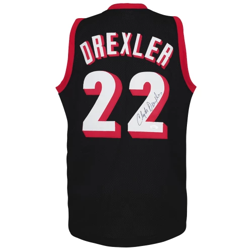 Clyde Drexler Signed Black 'The Glide' Throwback Custom Basketball Jersey - (JSA COA)