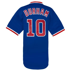 Leon Durham Signed Blue Custom Baseball Jersey w/Bull