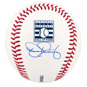 Dennis Eckerlsey Signed Rawlings Hall of Fame Logo MLB Baseball