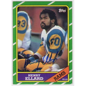 Henry Ellard Signed Los Angeles Rams 1986 Topps Football Trading Card #79