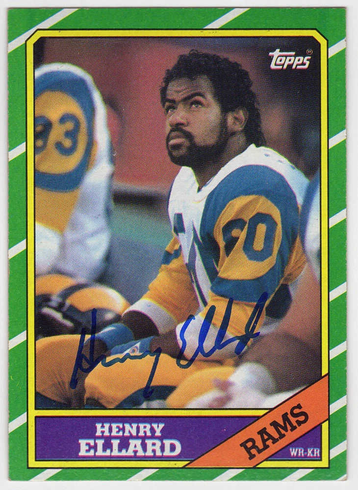 Henry Ellard Signed Los Angeles Rams 1986 Topps Football Trading Card #79