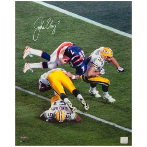 John Elway Signed Denver Broncos Super Bowl XXXII Helicopter HIt 16x20 Photo