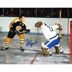 Phil Esposito Signed Boston Bruins Black Jersey Action 11x14 Photo