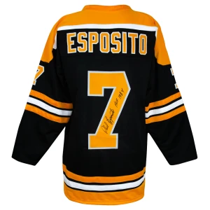 Phil Esposito Signed Black Custom Hockey Jersey w/HOF 1984