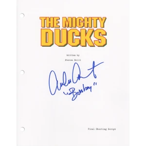 Emilio Estevez Signed Mighty Ducks Movie Script Cover Page w/Bombay