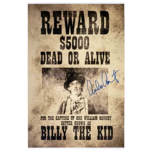 Emilio Estevez Signed Bill The Kid 12x18 Wanted Poster