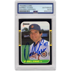 Darrell Evans Signed Tigers Baseball Trading Card (Various) - (PSA Encapsulated)