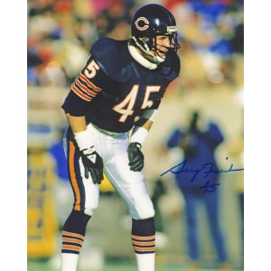 Gary Fencik Signed Chicago Bears Navy Jersey Stance 8x10 Photo