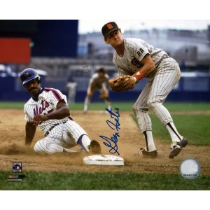 George Foster Signed New York Mets Sliding vs. Padres 8x10 Photo