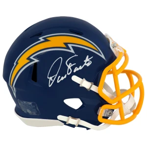 Dan Fouts Signed Chargers Navy Throwback Riddell Speed Mini Helmet - (In White)