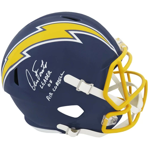 Dan Fouts Signed Chargers Navy T/B Riddell F/S Speed Replica Helmet w/Leader of Air Coryell (White Ink)