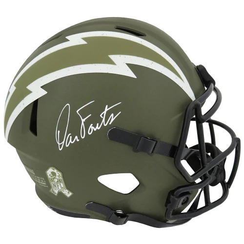 Dan Fouts Signed Chargers Salute to Service Riddell Full Size Speed Replica Helmet