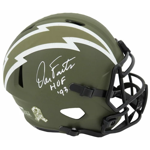 Dan Fouts Signed Chargers Salute to Service Riddell Full Size Speed Replica Helmet w/HOF'93