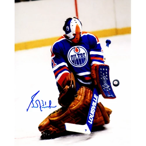 Grant Fuhr Signed Edmonton Oilers Goalie Save Action 8x10 Photo