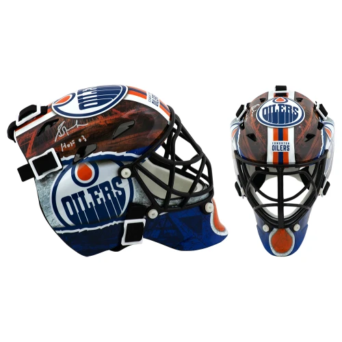 Grant Fuhr Signed Oilers Mini Hockey Goalie Mask w/HOF'03 - Image 2