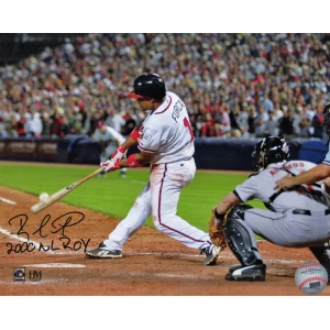 Rafael Furcal Signed Atlanta Braves Swinging Action 8x10 Photo w/2000 NL ROY