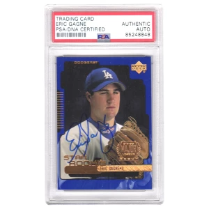 Eric Gagne Signed Los Angeles Dodgers 1999 Upper Deck Rookie Baseball Trading Card #11 - (PSA Encapsulated)