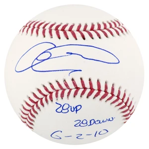 Armando Galarraga Signed Rawlings Official MLB Baseball w/28 Up 28 Down 6-2-10