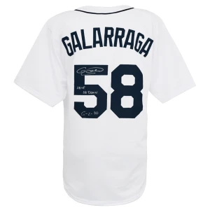 Armando Galarraga Signed White Custom Baseball Jersey w/28 Up 28 Down 6-2-10