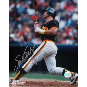 Steve Garvey Signed San Diego Padres Swinging 8x10 Photo - (In Silver)