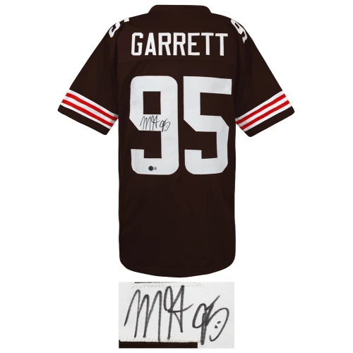 Myles Garrett Signed Brown Custom Football Jersey (Beckett) - Image 2