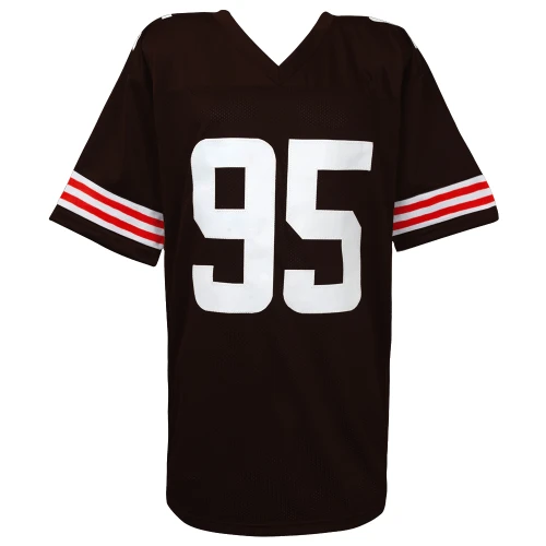 Myles Garrett Signed Brown Custom Football Jersey (Beckett) - Image 3