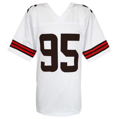 Myles Garrett Signed White Custom Football Jersey - (Beckett) - Image 3