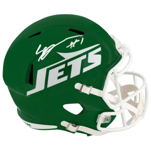 Sauce Gardner Signed New York Jets Riddell Green Full Size Speed Replica Helmet - (Fanatics)